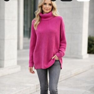 NWT Womens BY DESIGN Pink Turtleneck Sweater, Size XL